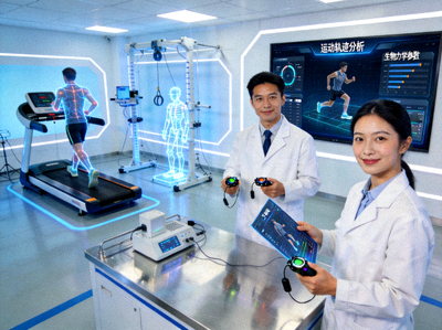 体育科技实验室研究人员工作场景